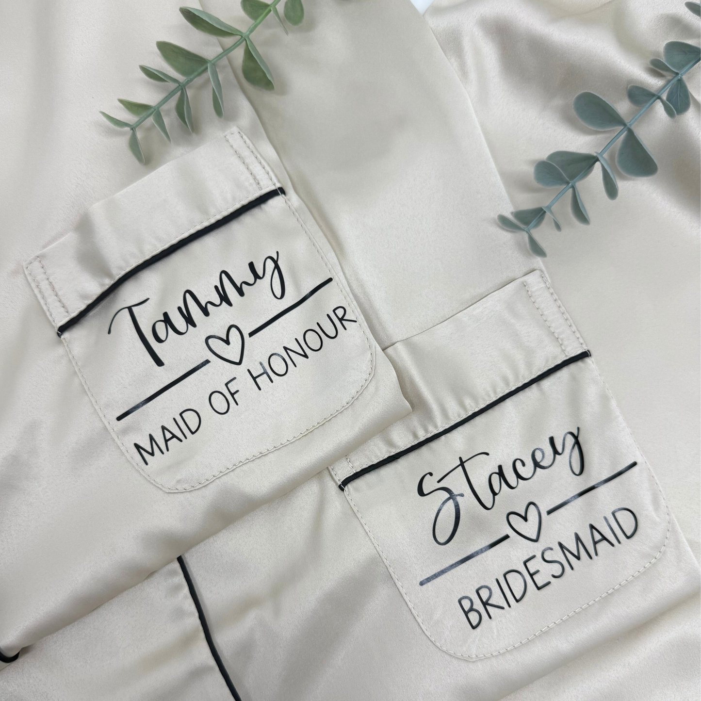 CHAMPAGNE LUXURY SATIN BRIDAL PYJAMAS