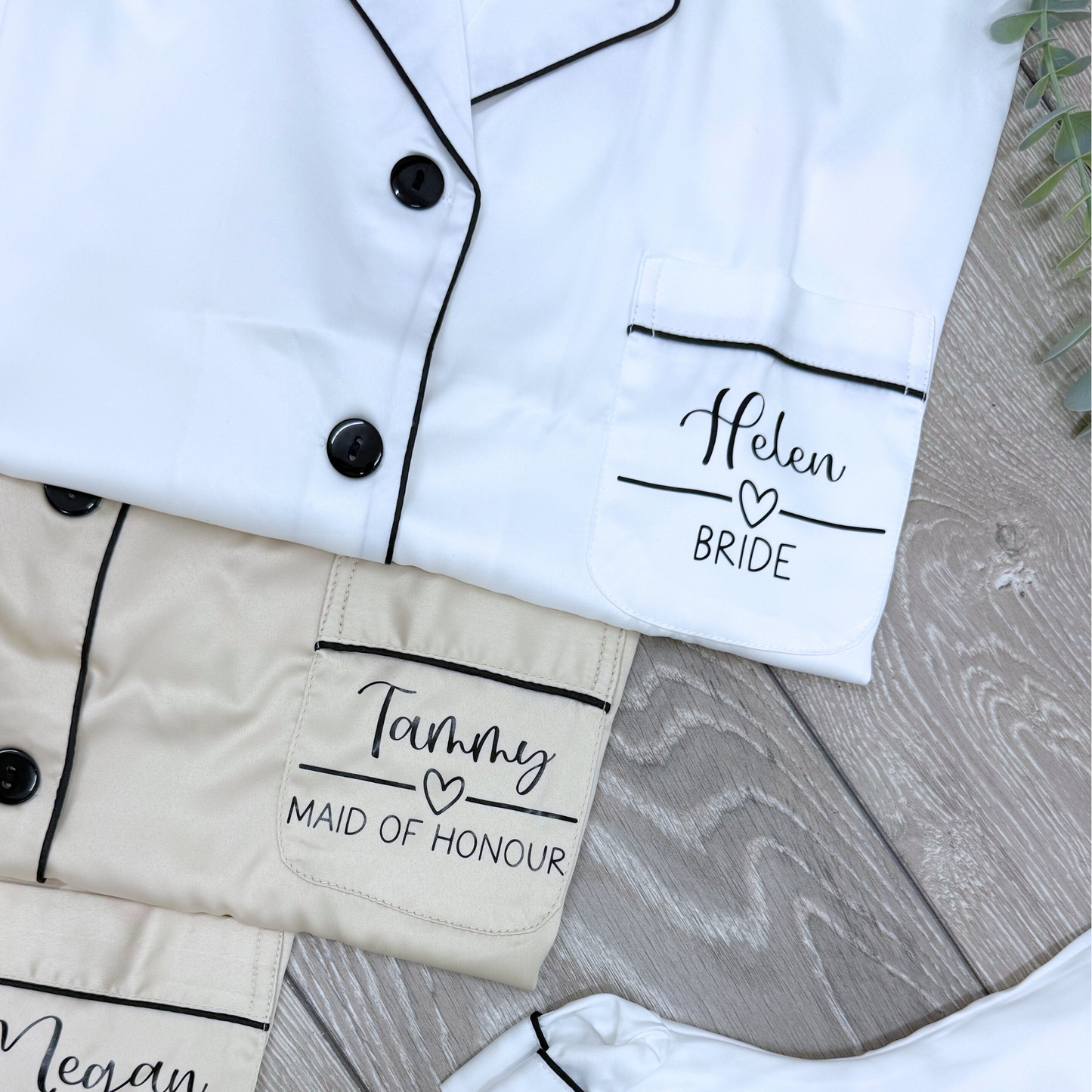 CHAMPAGNE LUXURY SATIN BRIDAL PYJAMAS