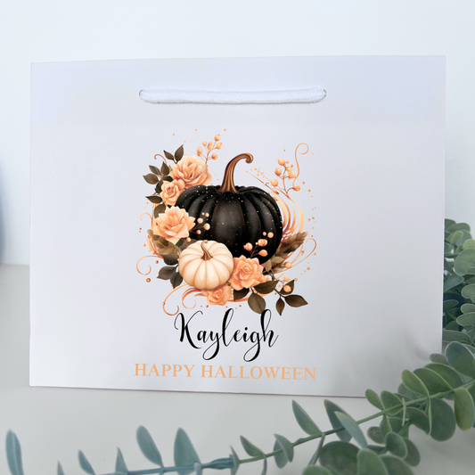 PERSONALISED PUMPKIN GIFT BAG - BLACK