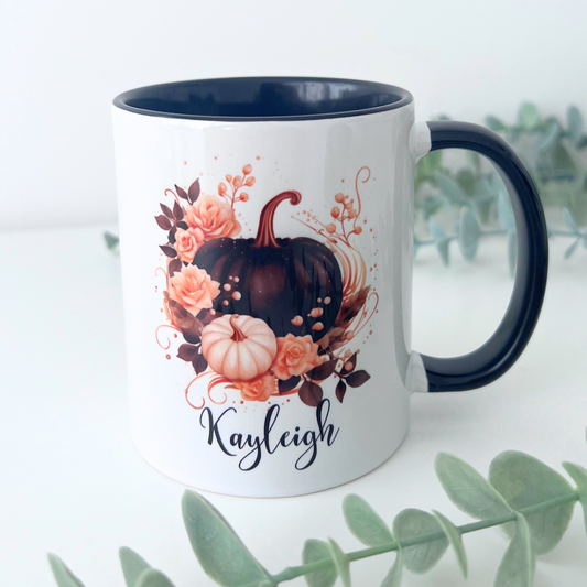 PERSONALISED BLACK PUMPKIN MUG