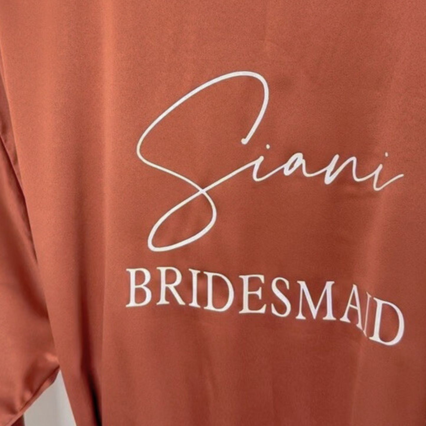 RUST ORANGE LUXURY SATIN BRIDAL ROBES