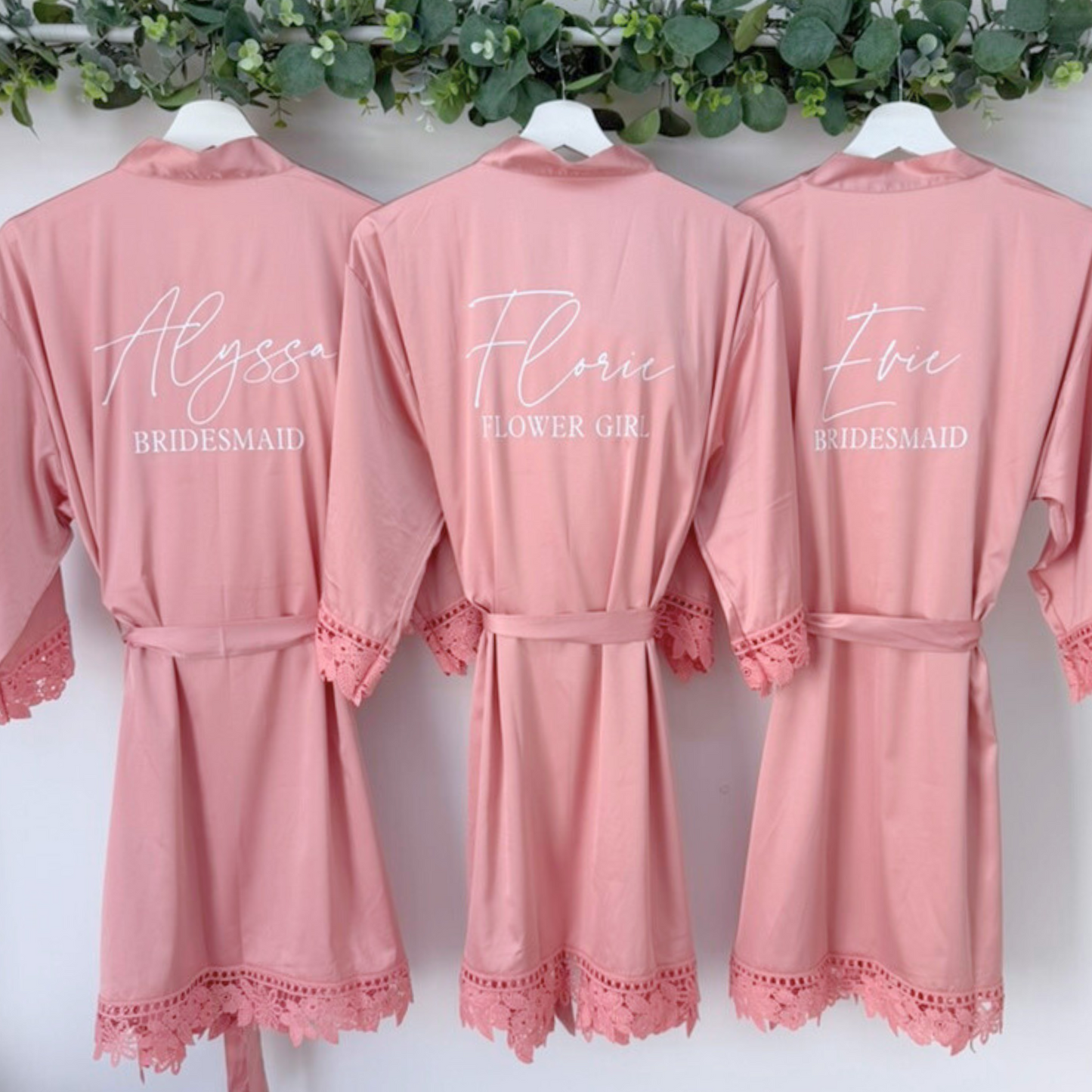 PINK LUXURY SATIN BRIDAL ROBES