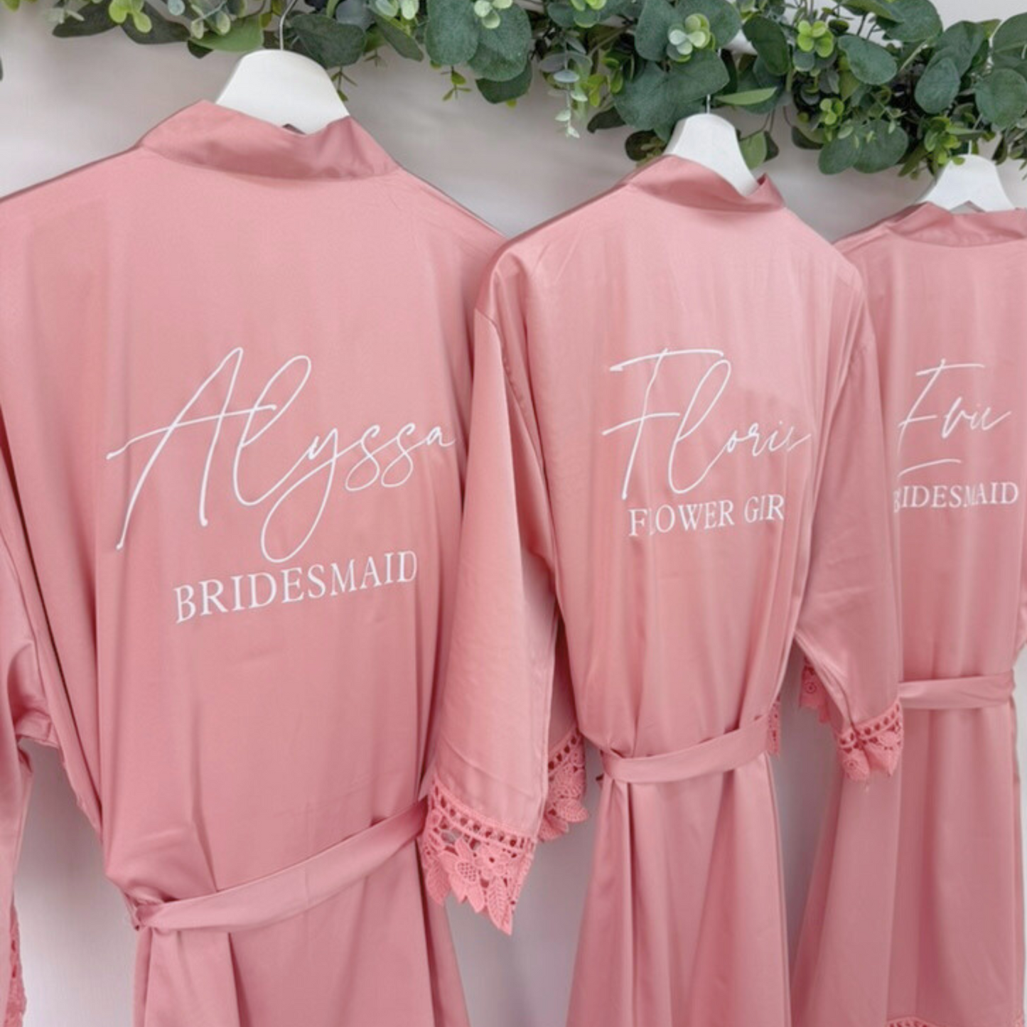 PINK LUXURY SATIN BRIDAL ROBES