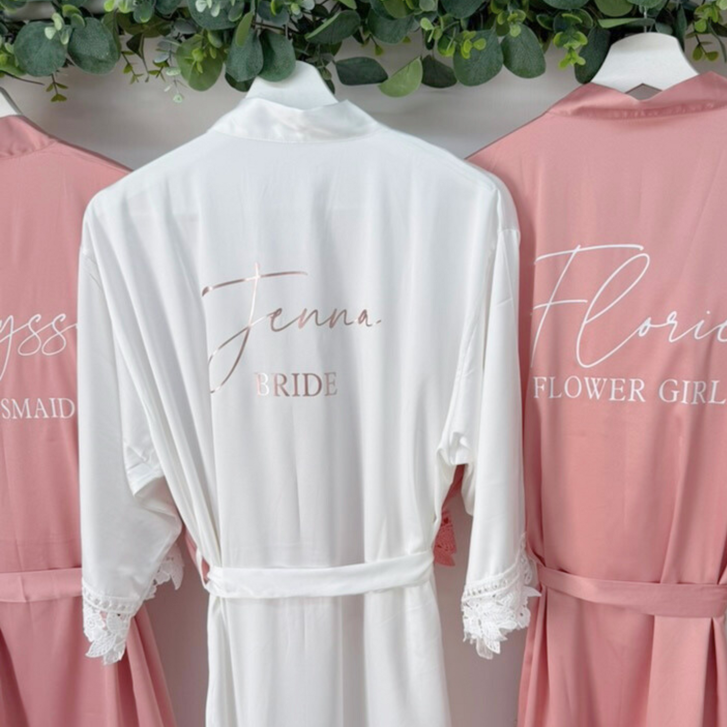 PINK LUXURY SATIN BRIDAL ROBES