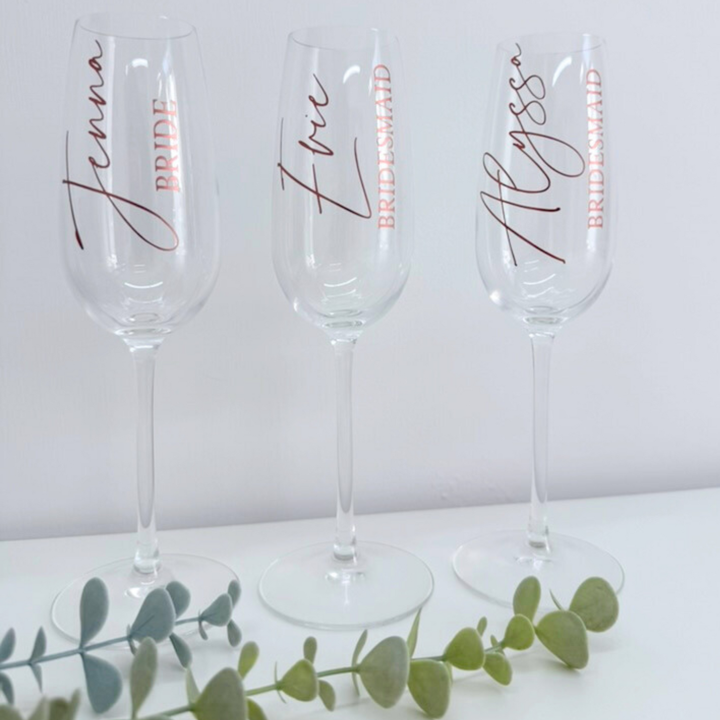 CUSTOM BRIDAL CHAMPAGNE FLUTES