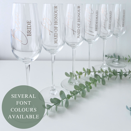 CUSTOM BRIDAL CHAMPAGNE FLUTES