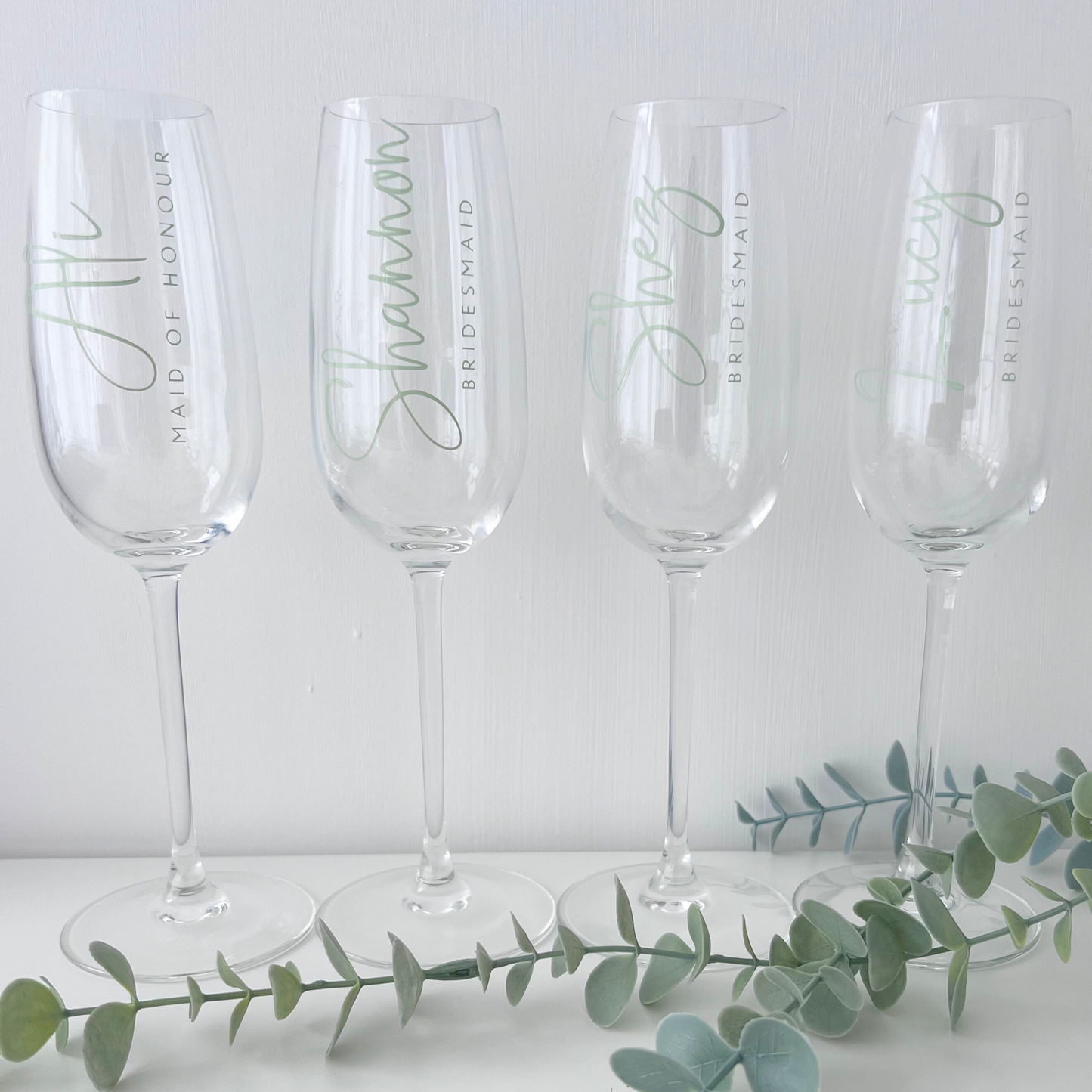 CUSTOM BRIDAL CHAMPAGNE FLUTES