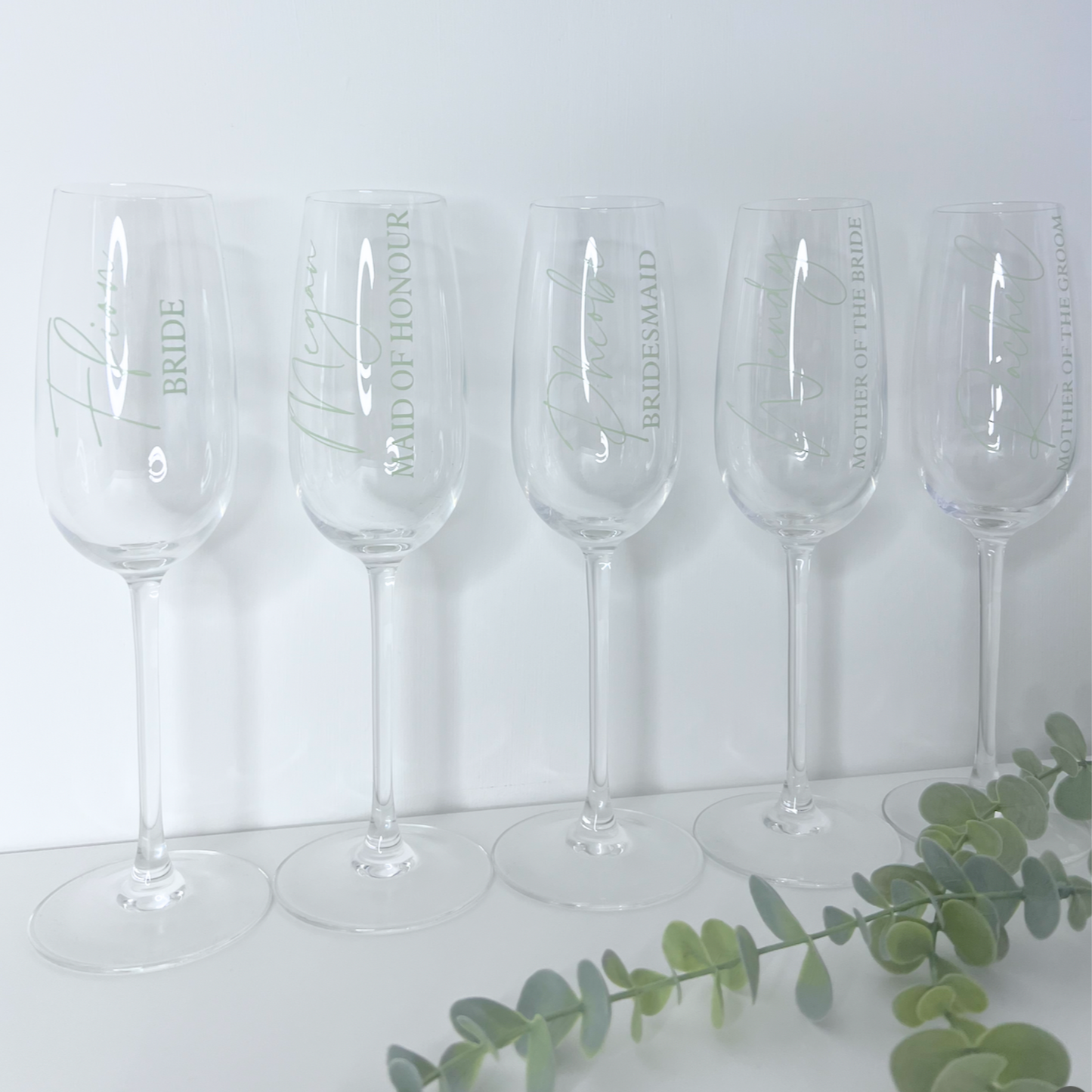 CUSTOM BRIDAL CHAMPAGNE FLUTES