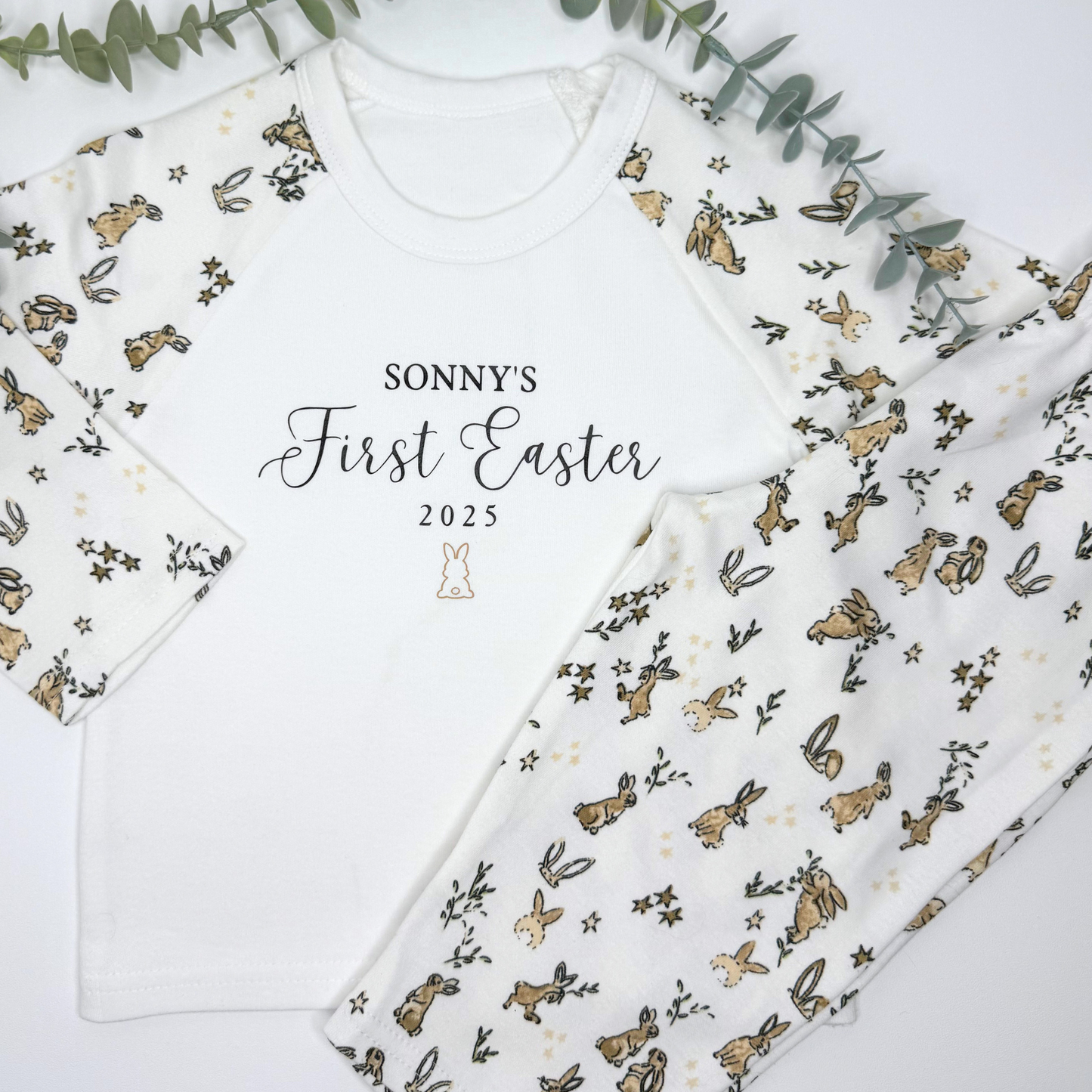 BUNNY PRINT PYJAMAS - FIRST EASTER 2025