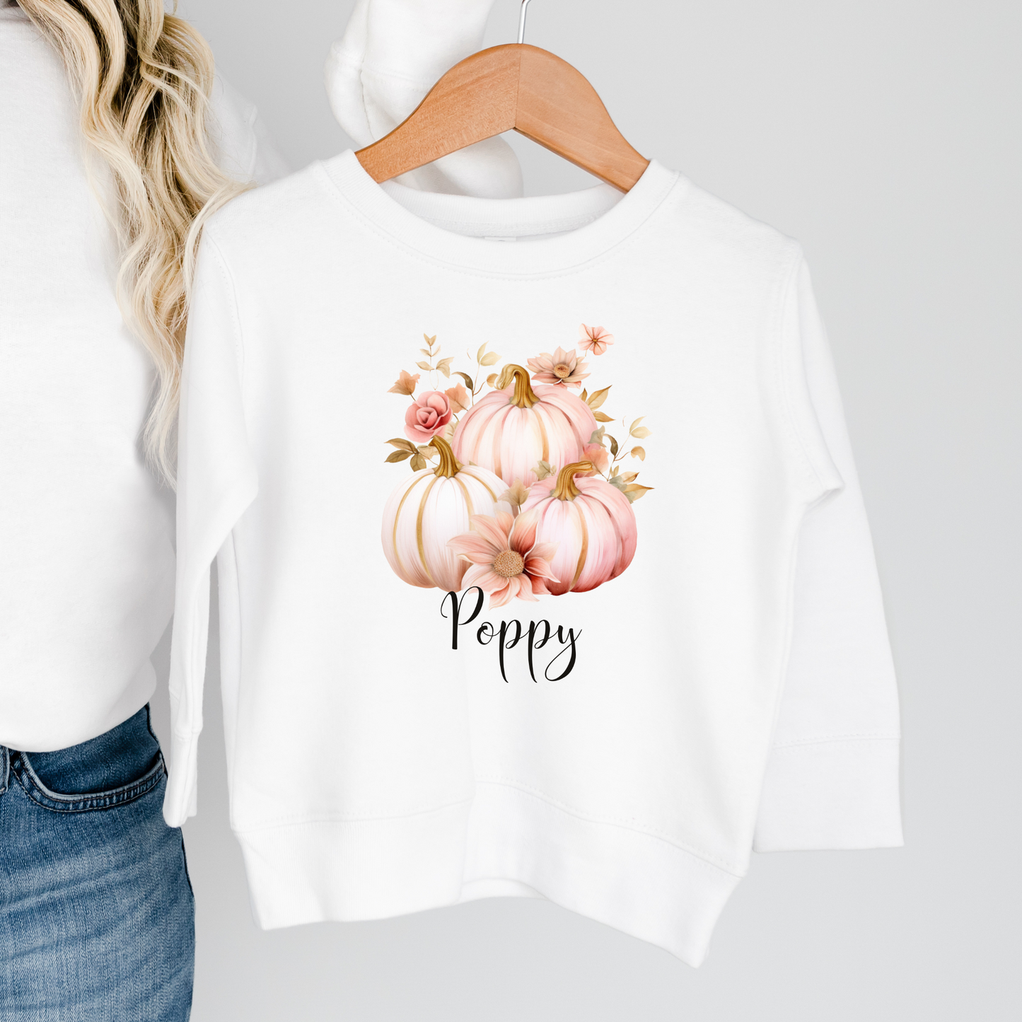 CHILDRENS PERSONALISED PINK PUMPKIN SWEATER
