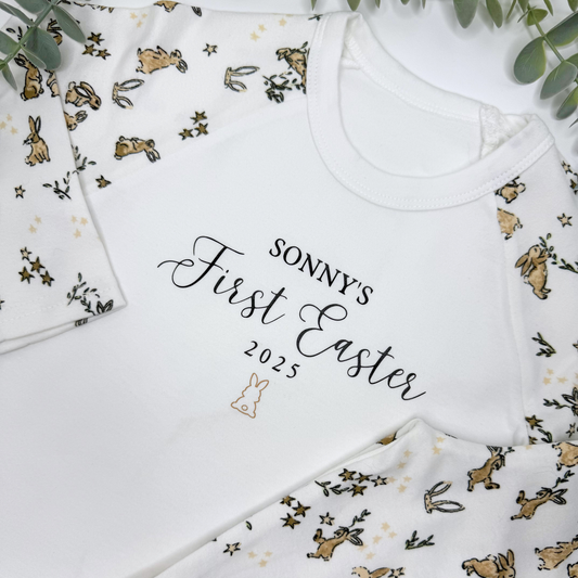 BUNNY PRINT PYJAMAS - FIRST EASTER 2025