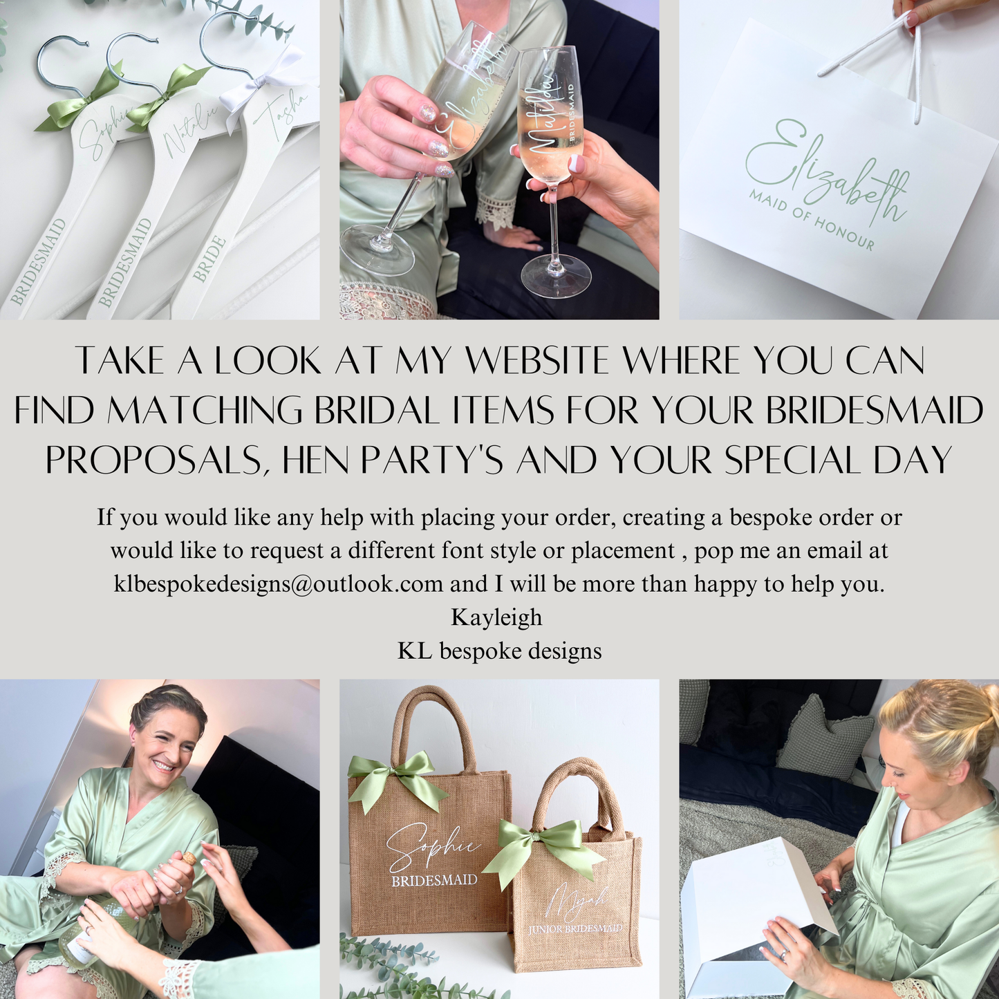 SAGE GREEN LUXURY SATIN BRIDAL PYJAMAS