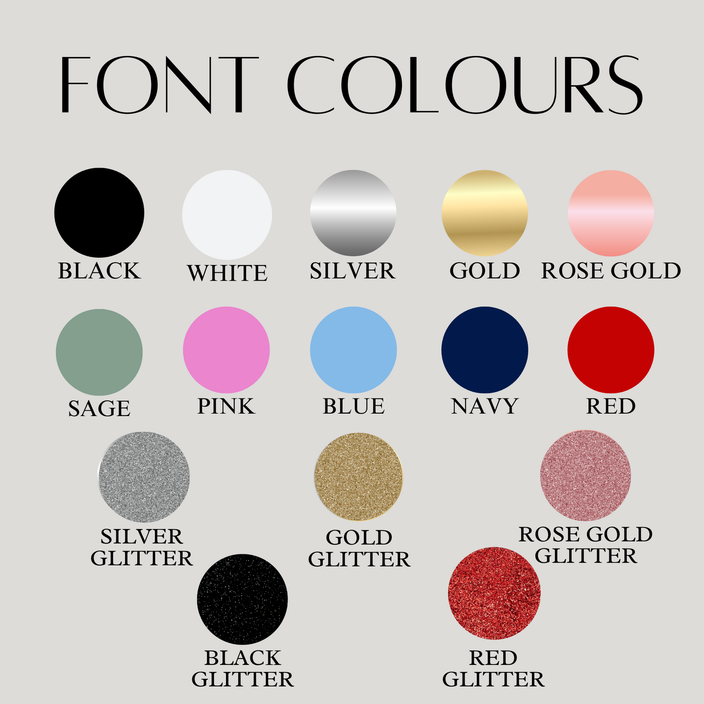 FONT COLOUR OPTIONS