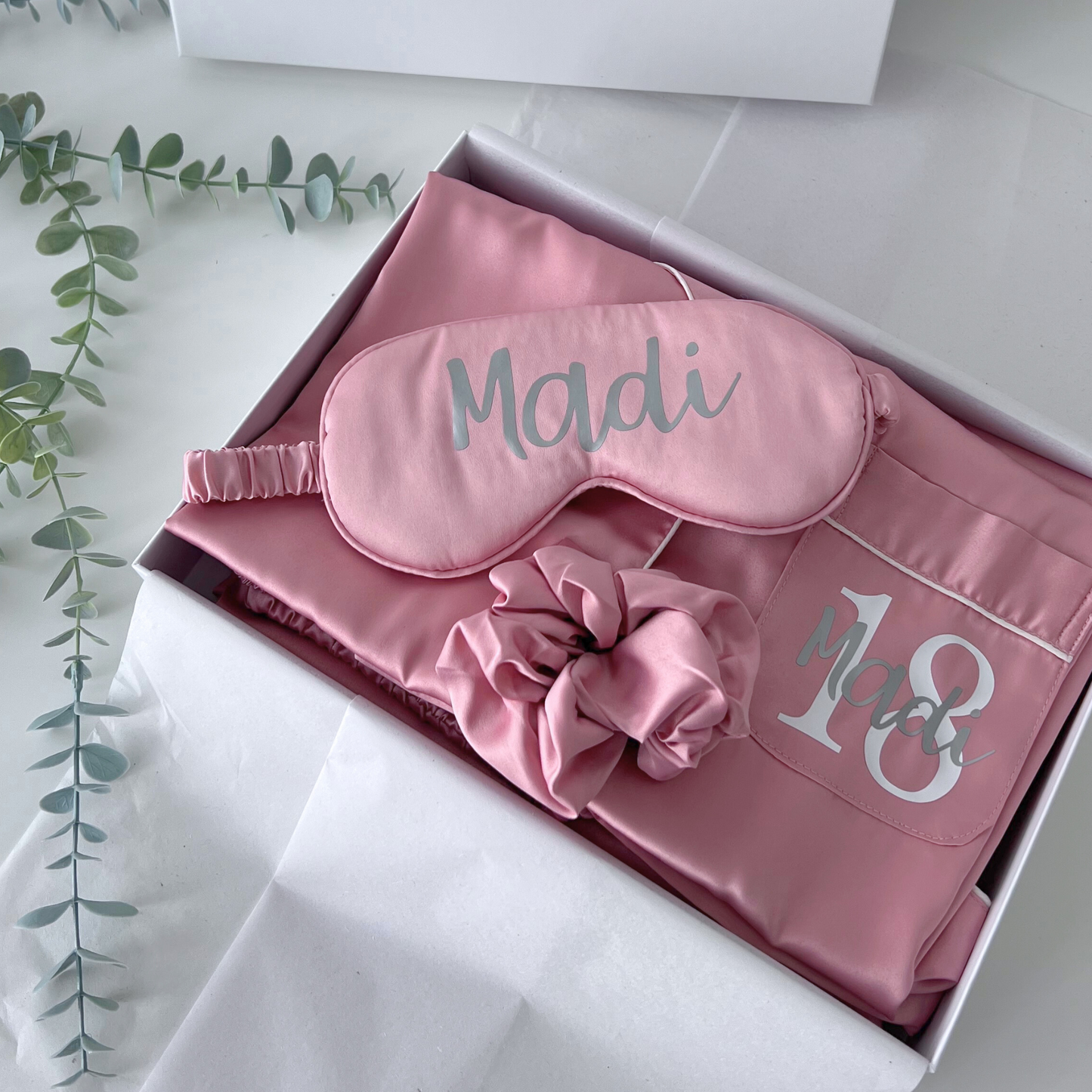 MILESTONE BIRTHDAY COMPLETE SATIN PYJAMA GIFT SET