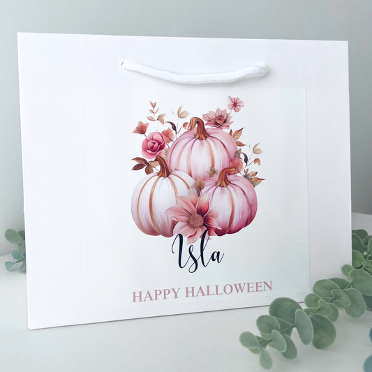 PERSONALISED PUMPKIN GIFT BAG - PINK