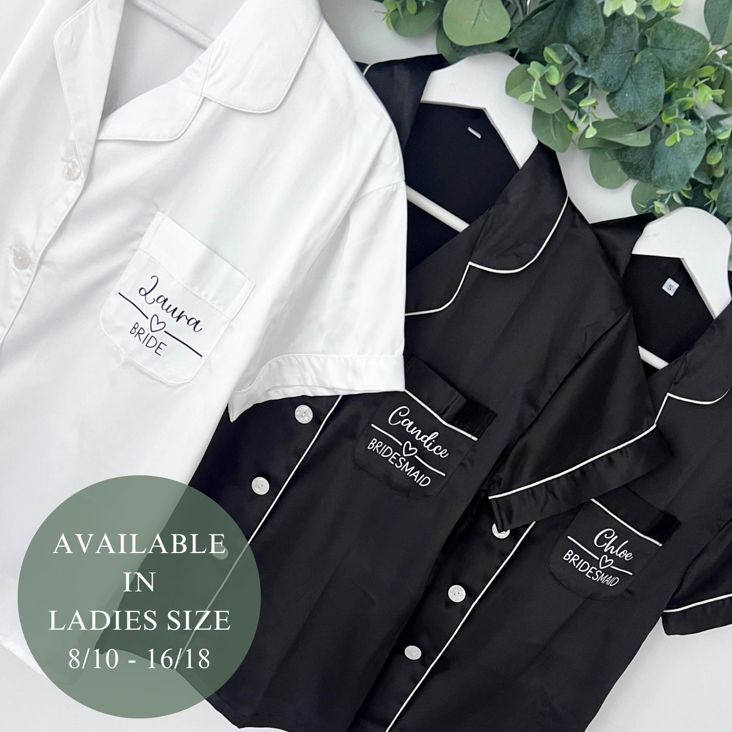 BLACK LUXURY SATIN BRIDAL PYJAMAS