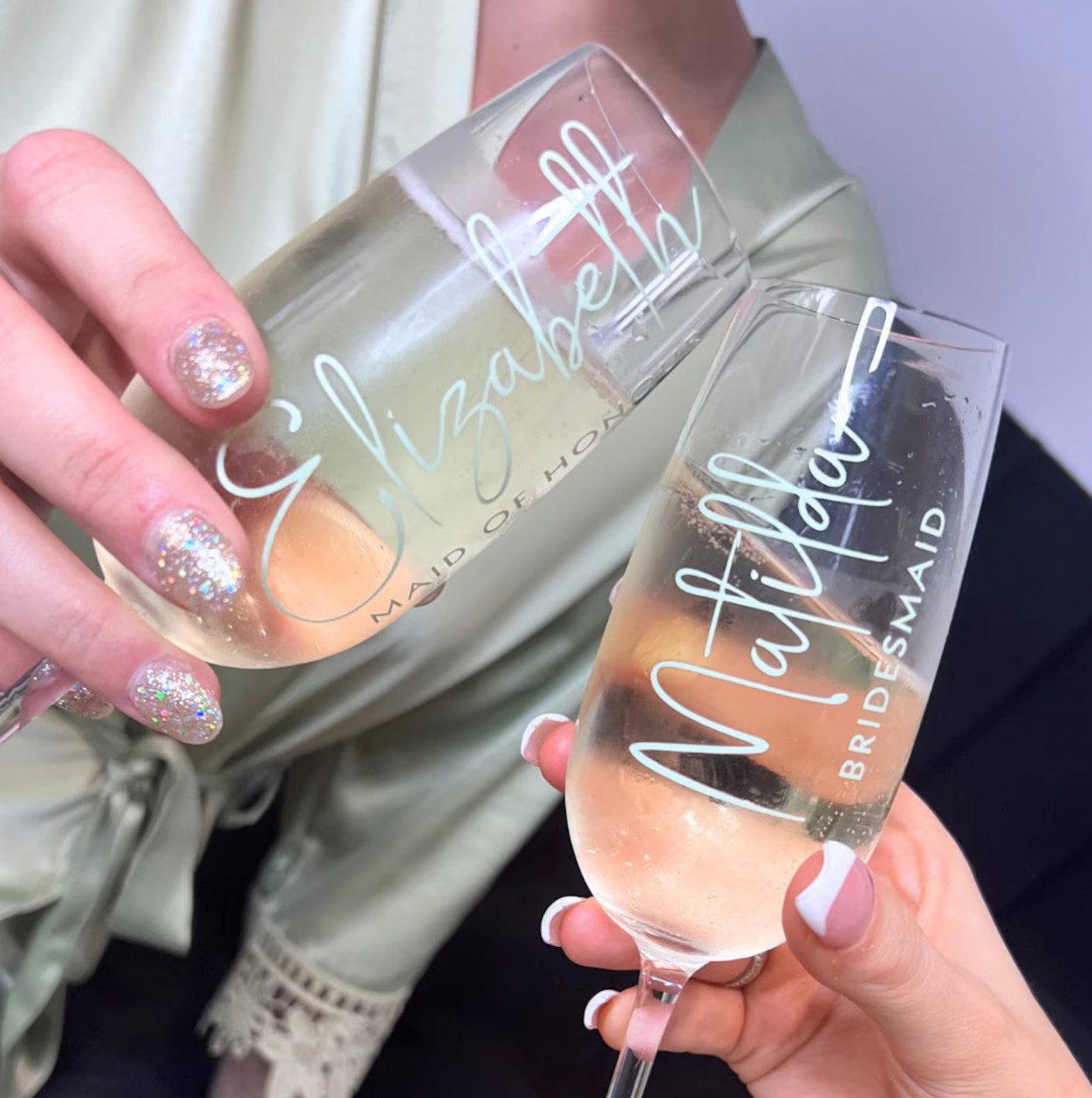 CUSTOM BRIDAL CHAMPAGNE FLUTES