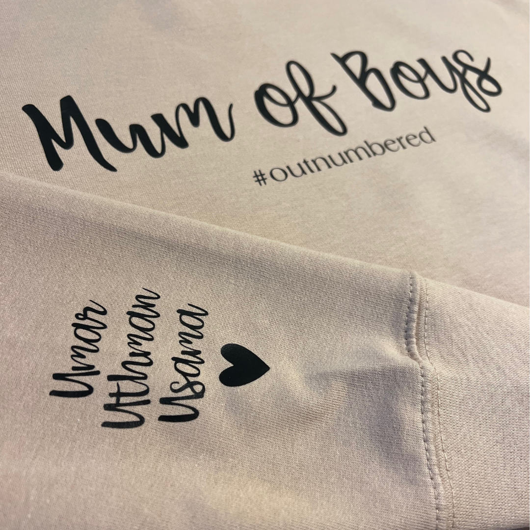 Mum of Boys Personalised Sweater KLbespokedesigns