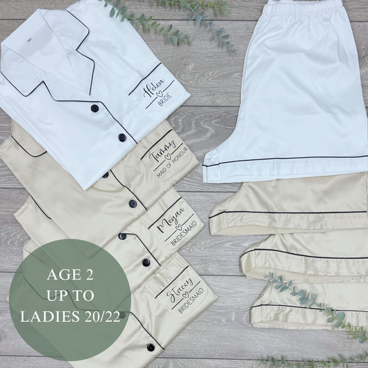 CHAMPAGNE LUXURY SATIN BRIDAL PYJAMAS