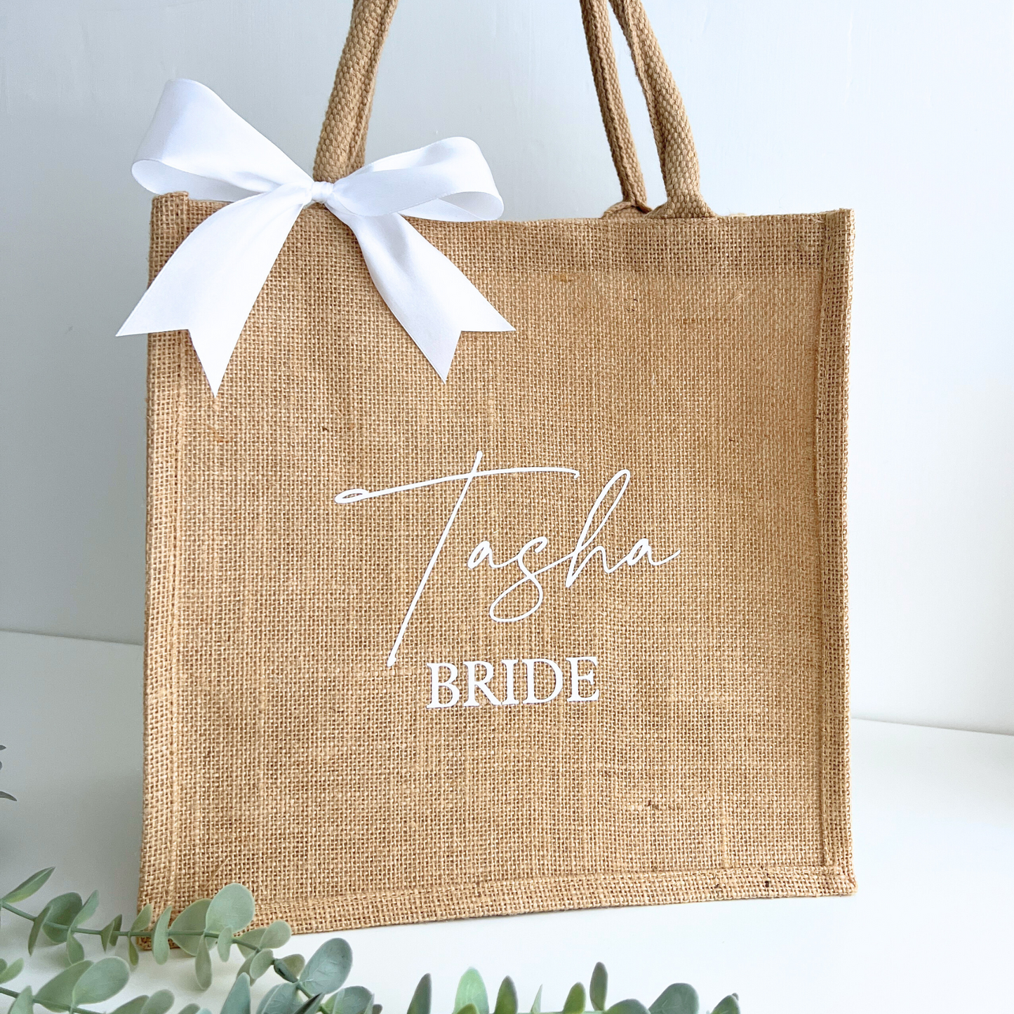 PERSONALISED RE-USABLE BRIDAL JUTE GIFT BAG
