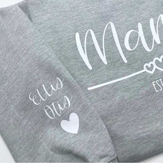 MAMA EST HEART PERSONALISED SWEATER
