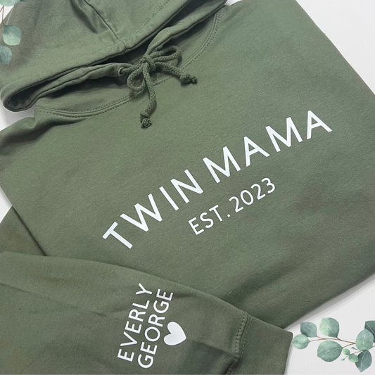 TWIN MAMA EST PERSONALISED HOODIE
