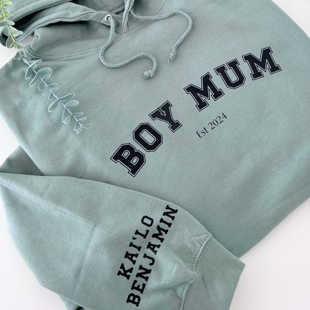 BOY MUM EST PERSONALISED HOODIE