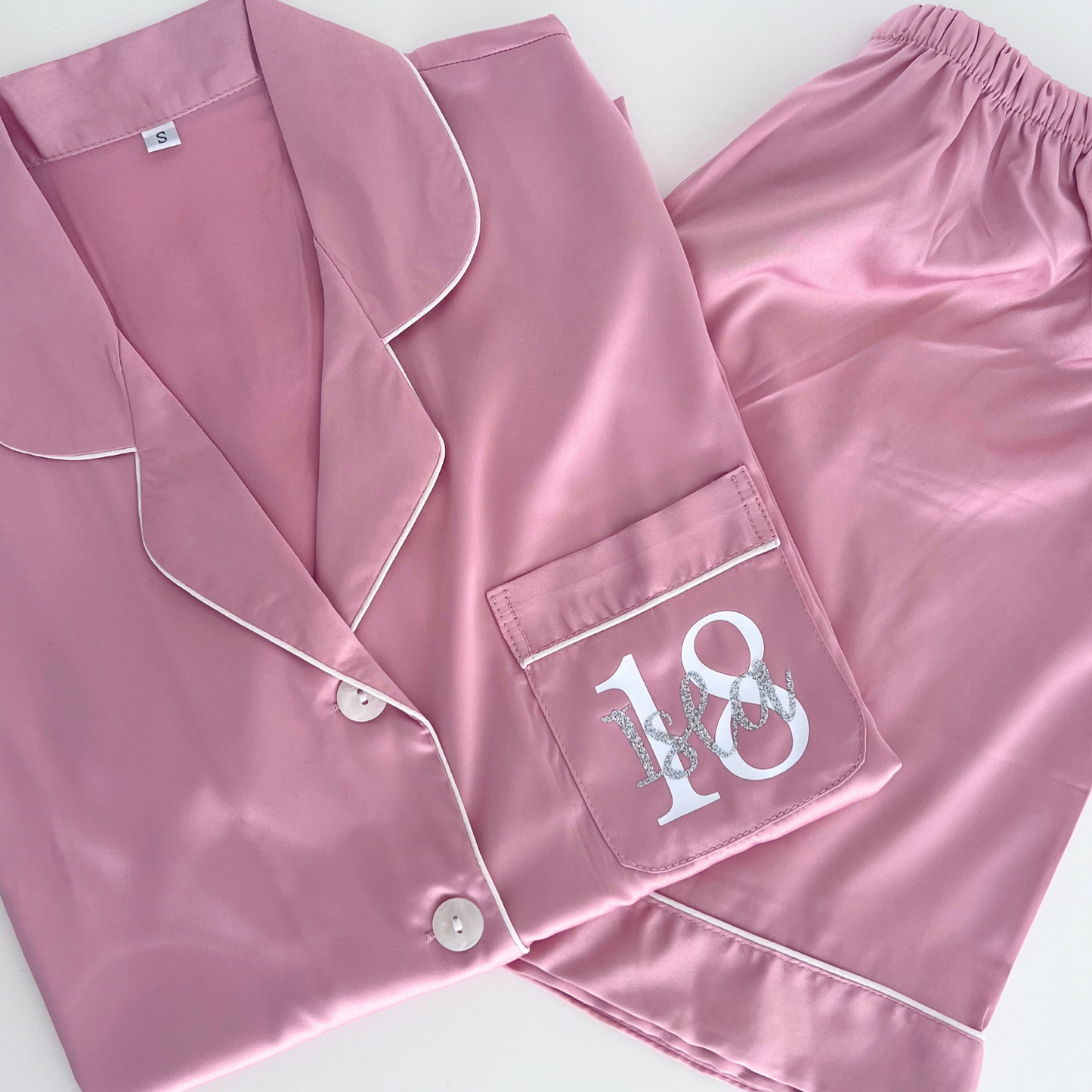 PERSONALISED LUXURY SATIN MILESTONE BIRTHDAY PYJAMAS