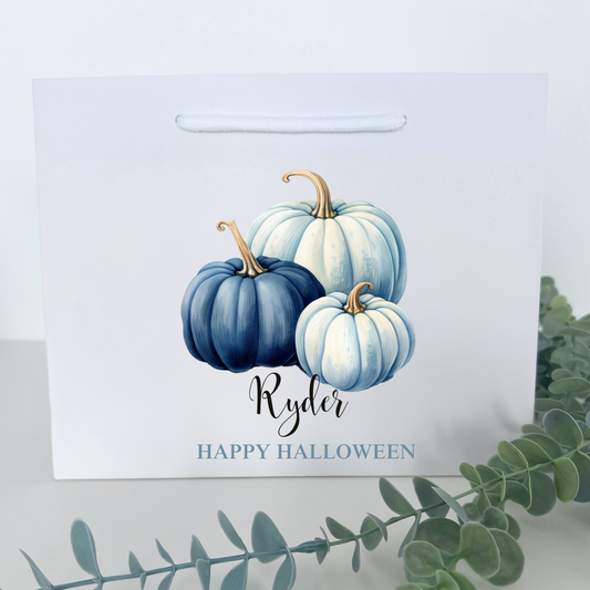 PERSONALISED PUMPKIN GIFT BAG - BLUE