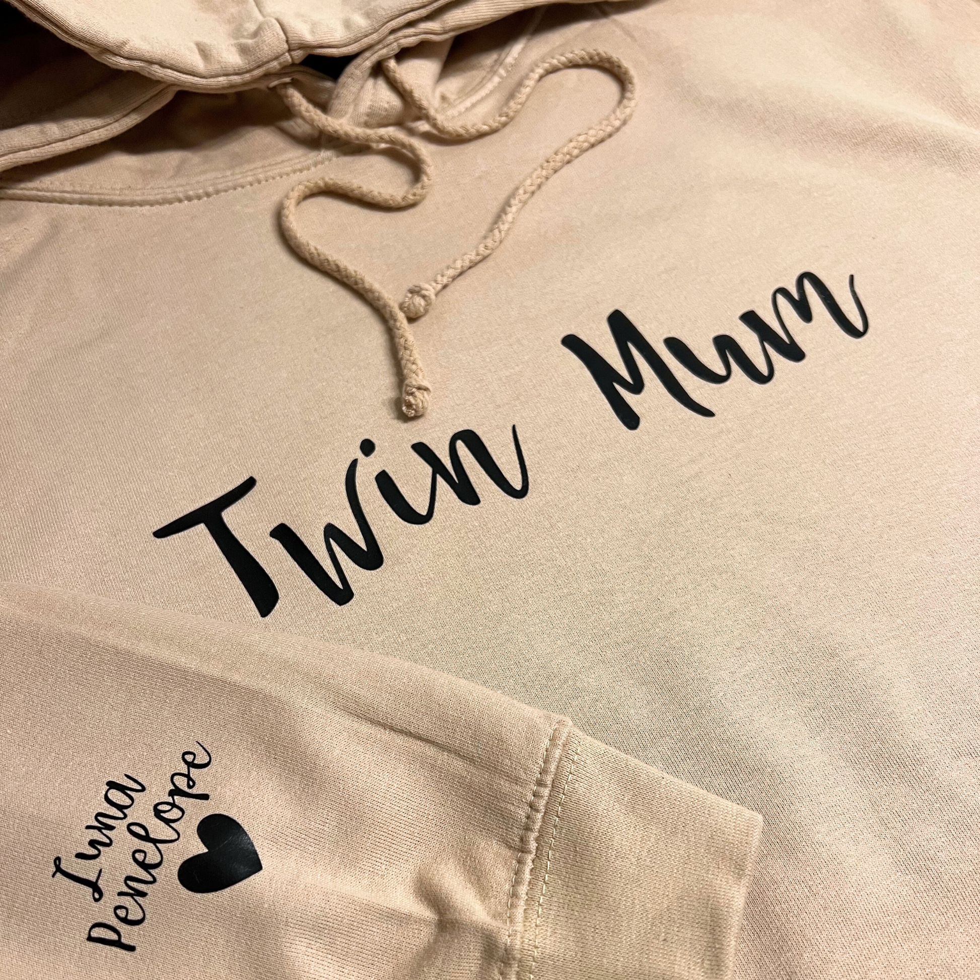 Twin Mum Hoodie Sand