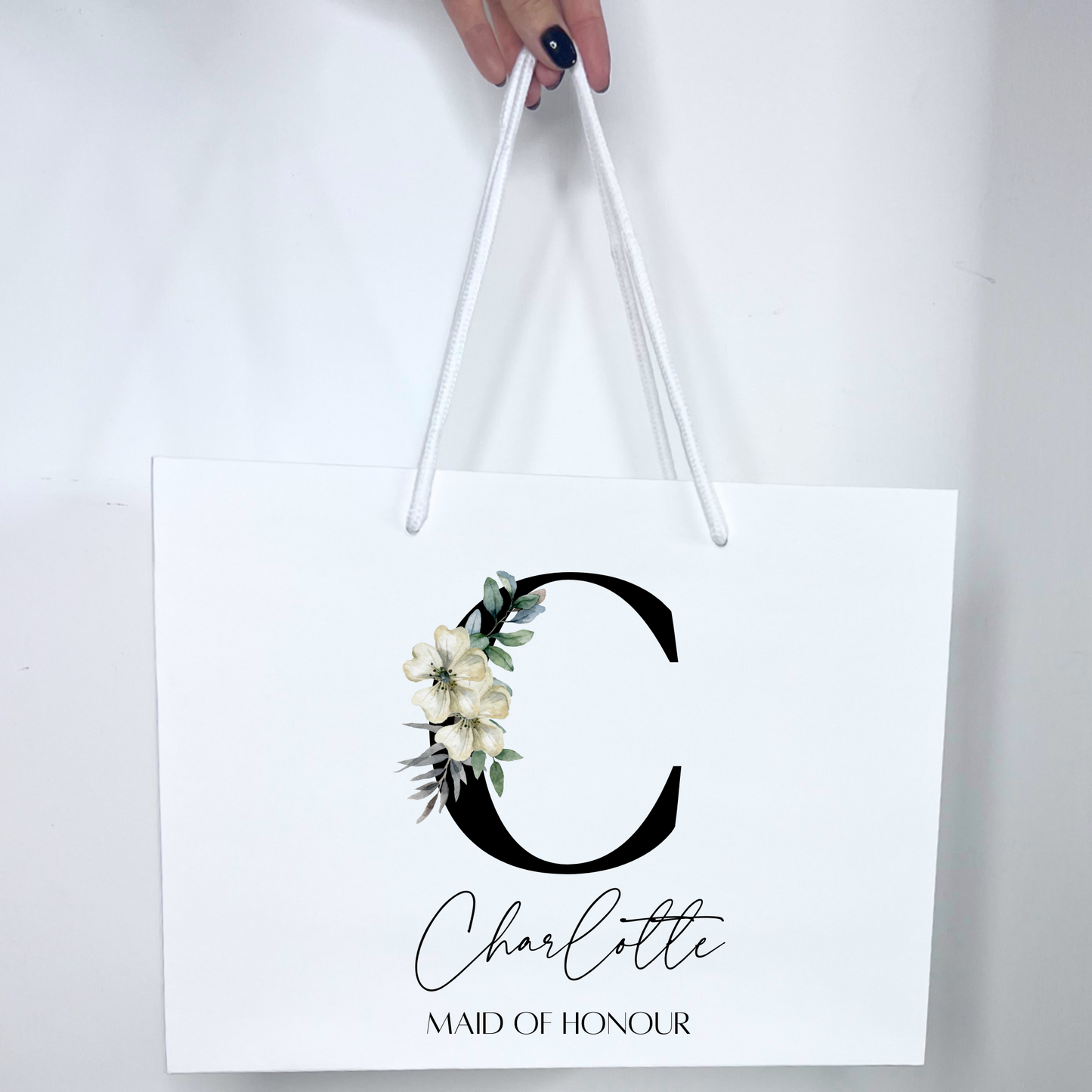 BRIDAL GIFT BAGS - GREEN INITIALS