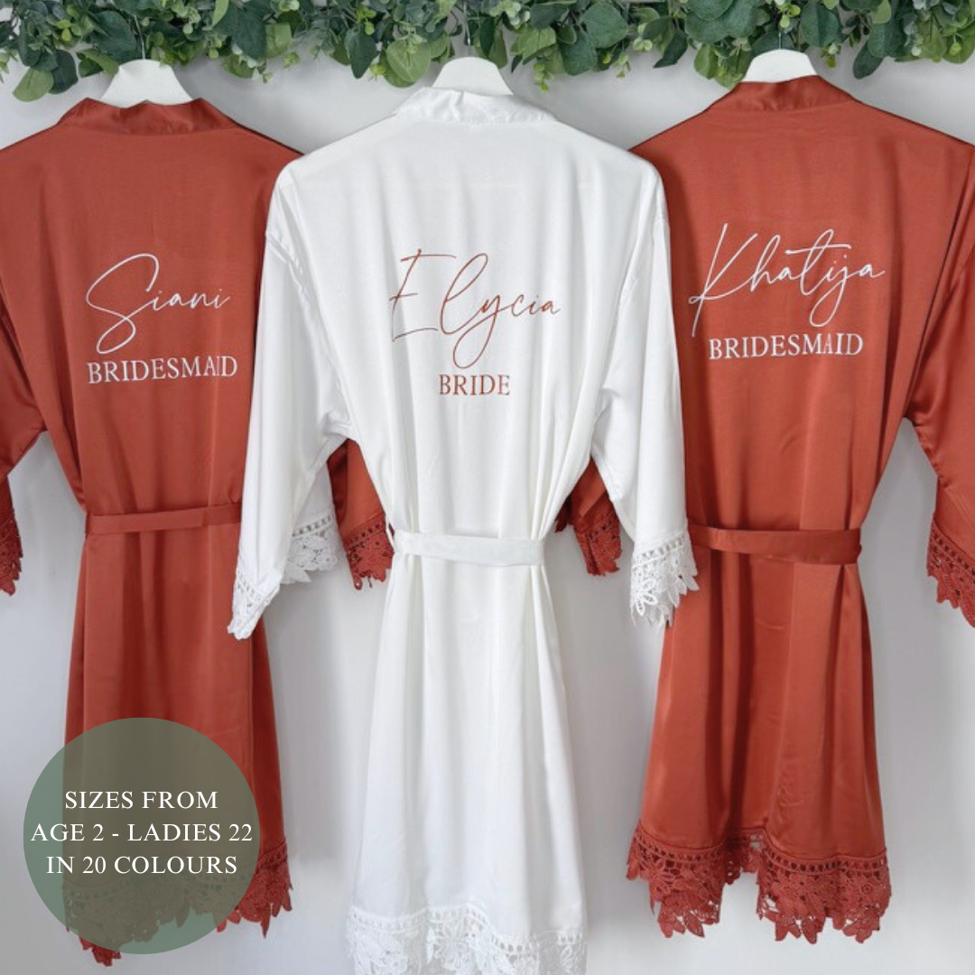 PERSONALISED LUXURY SATIN BRIDAL ROBES