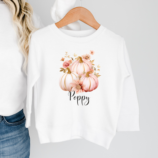 CHILDRENS PERSONALISED PINK PUMPKIN SWEATER
