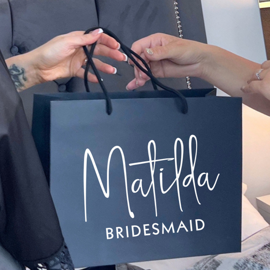 PERSONALISED BLACK GIFT BAG FOR BRIDESMAID