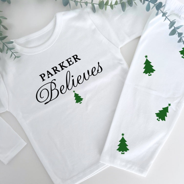 PERSONALISED BELIEVE PYJAMAS - CHRISTMAS TREE