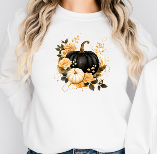 ADULTS BLACK PUMPKIN SWEATER