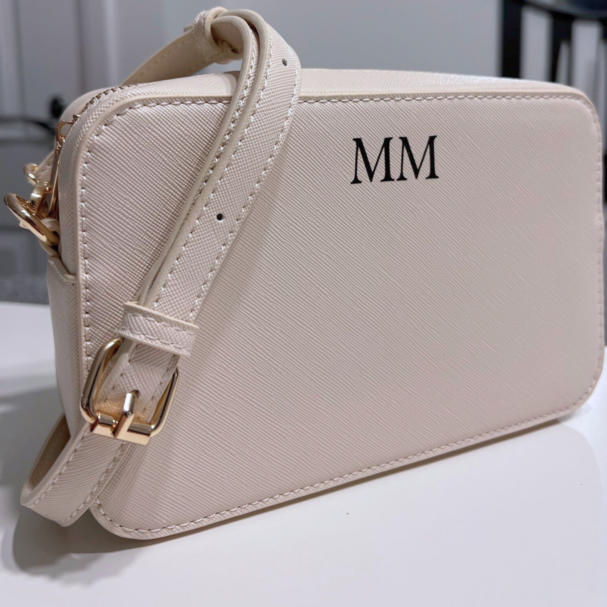 MONOGRAMMED CROSS BODY BAG OYSTER