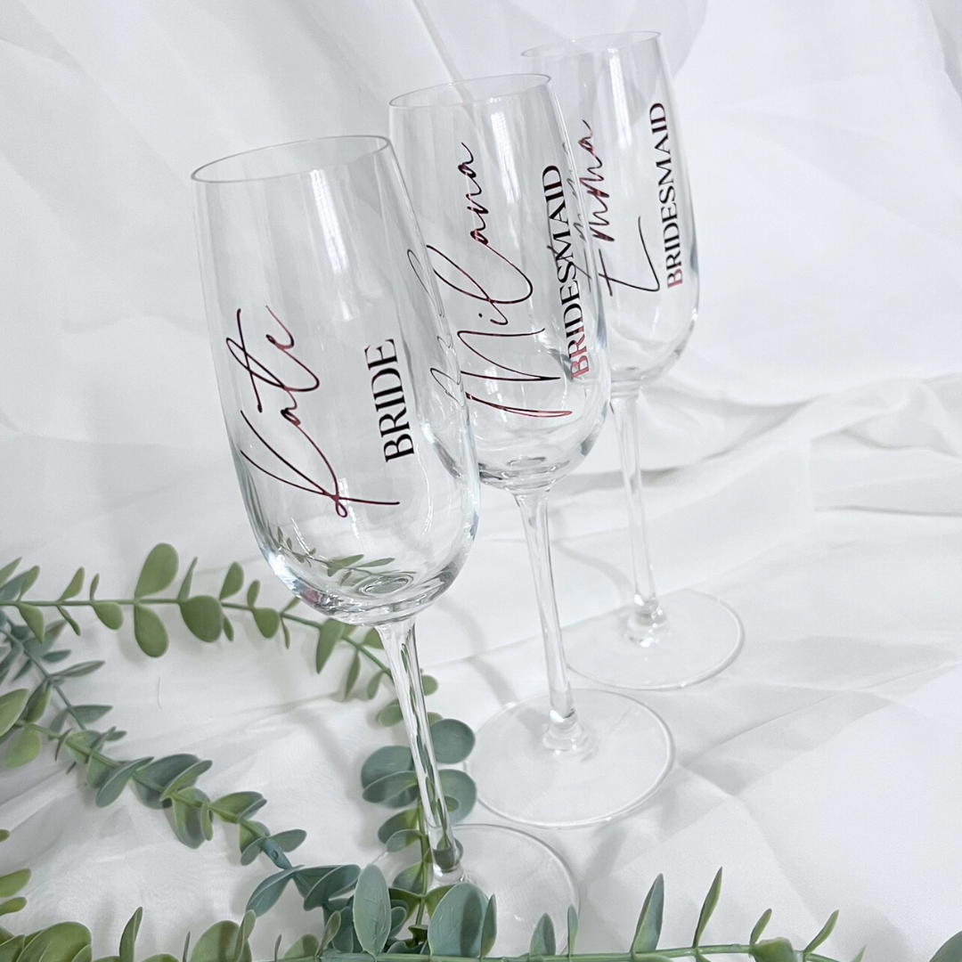 PERSONALISED FLUTES FOR BRIDAL PARTY