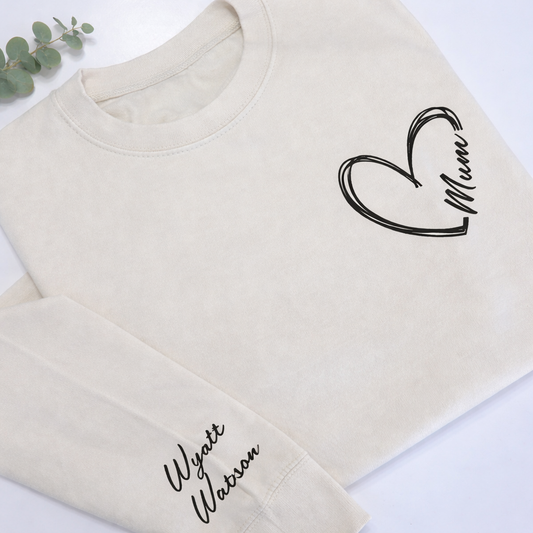 MUM HEART PERSONALISED SWEATER