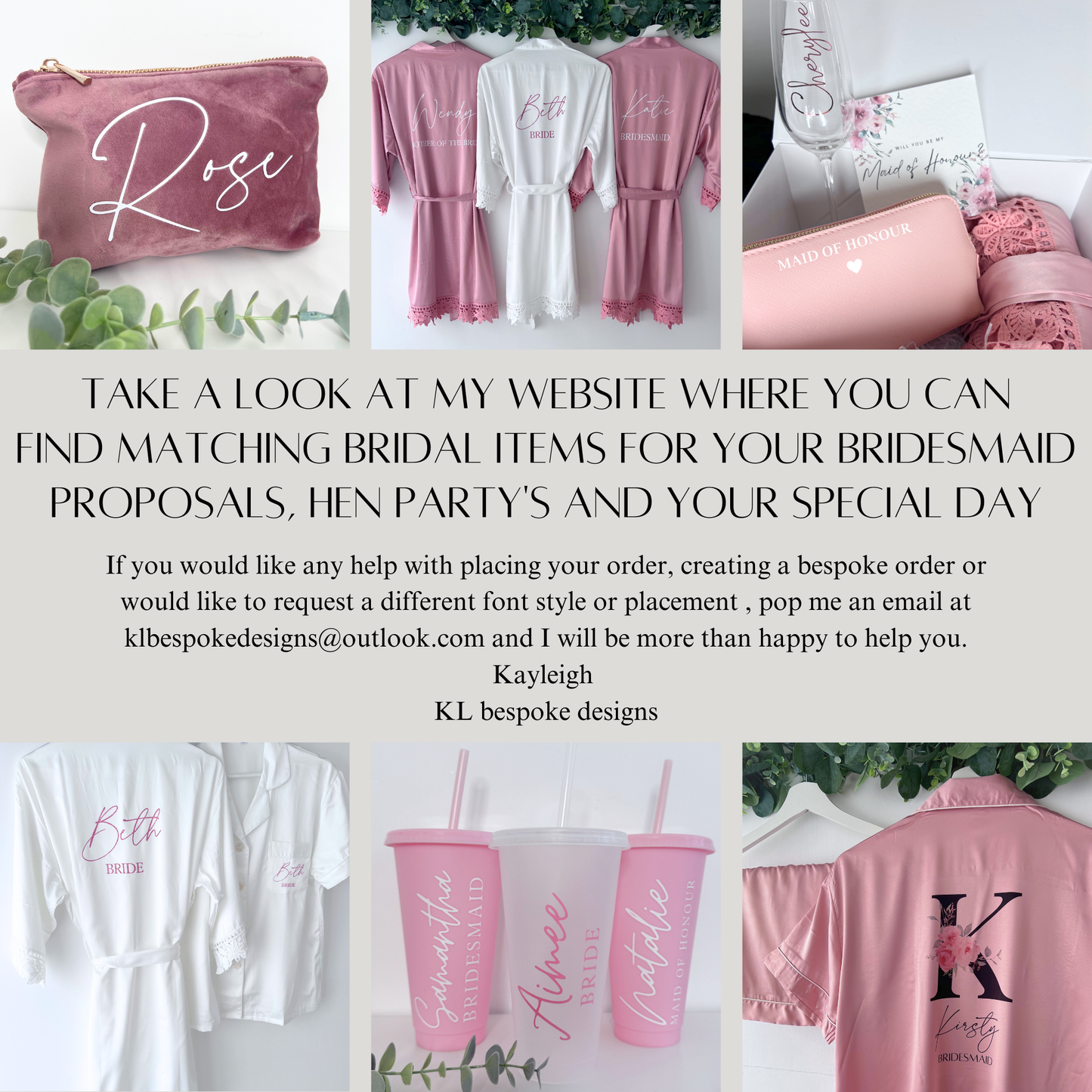 PINK LUXURY SATIN BRIDAL ROBES