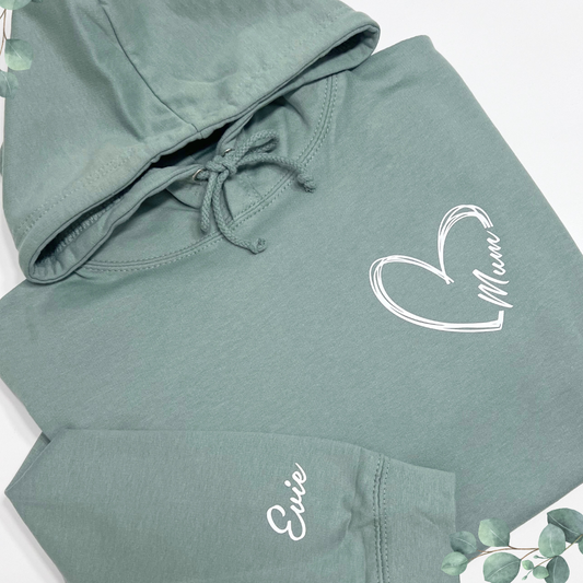MUM HEART PERSONALISED HOODIE