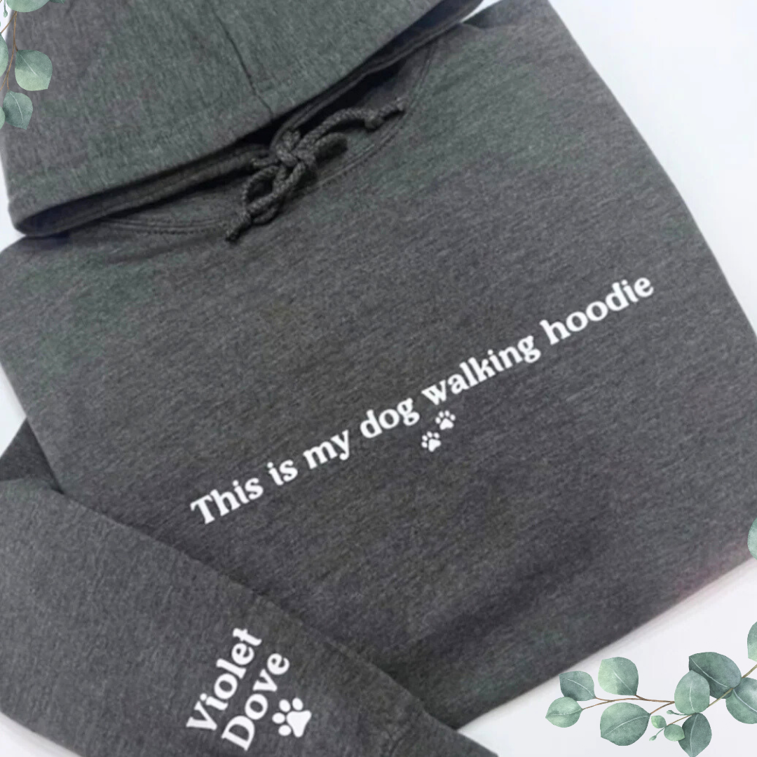 DOG WALKING PAW PRINTS PERSONALISED HOODIE