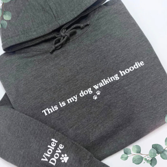 DOG WALKING PAW PRINTS PERSONALISED HOODIE