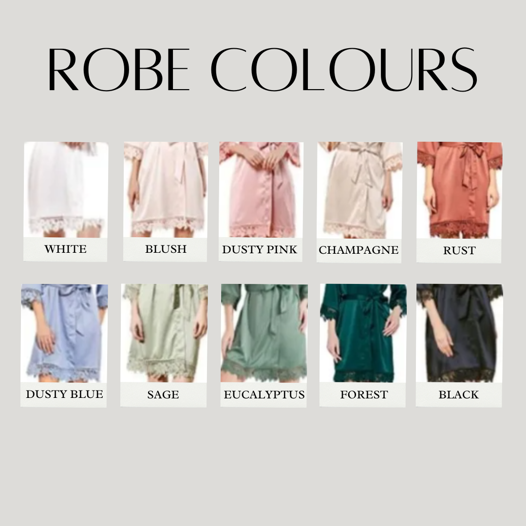 PERSONALISED LUXURY SATIN BRIDAL ROBES PLUS SIZE