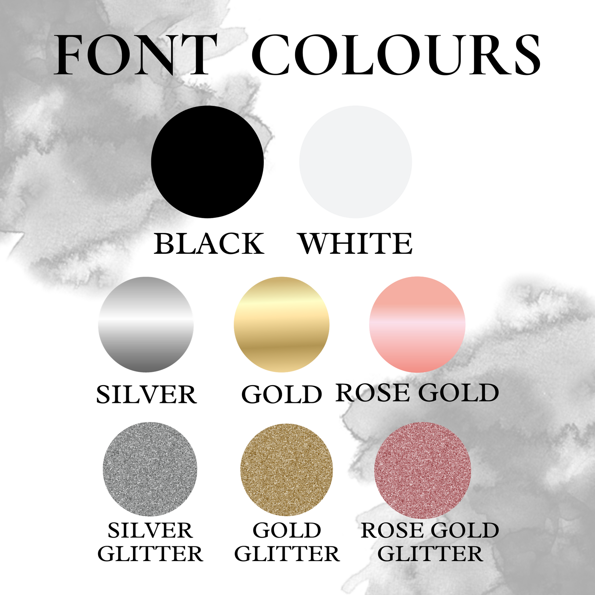 Font Colours Glitter