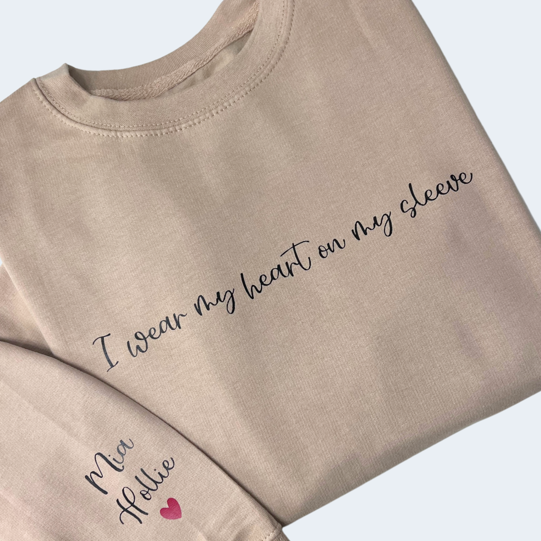 I wear my heart on my sleeve Personalised Sweater