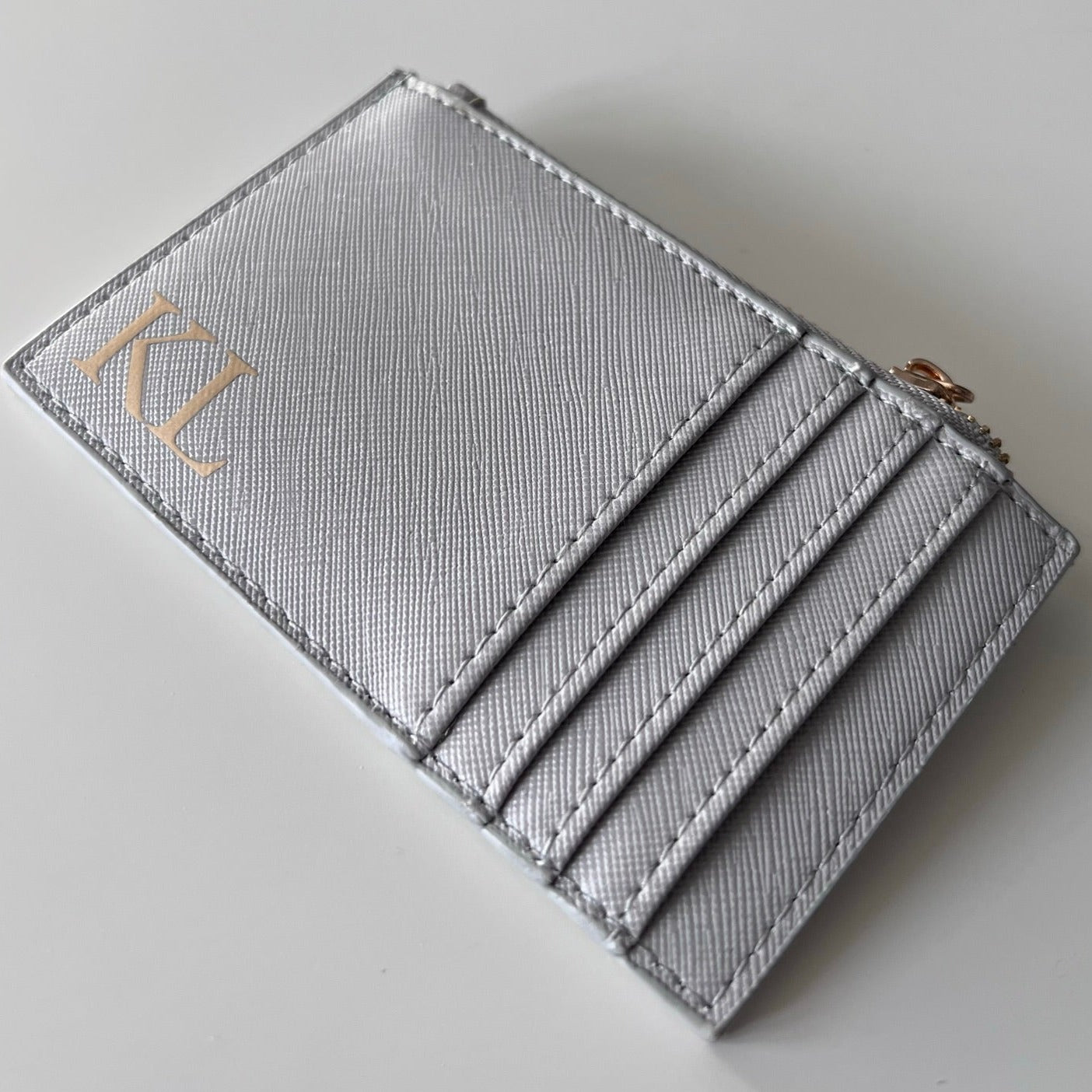 LIGHT GREY LUXURY INITIAL CARD PURSE