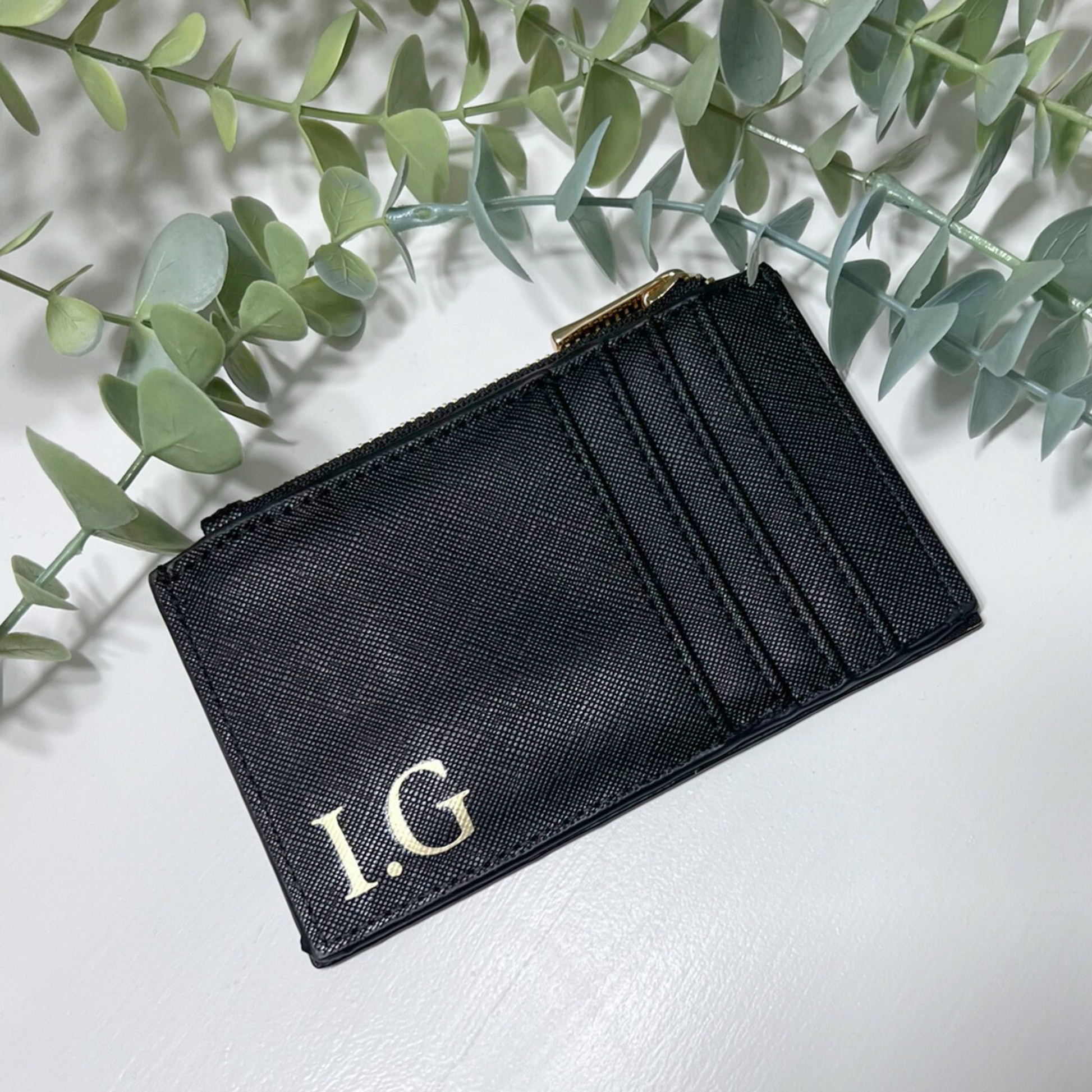 BLACK LUXURY INTIAL CARD PURSE