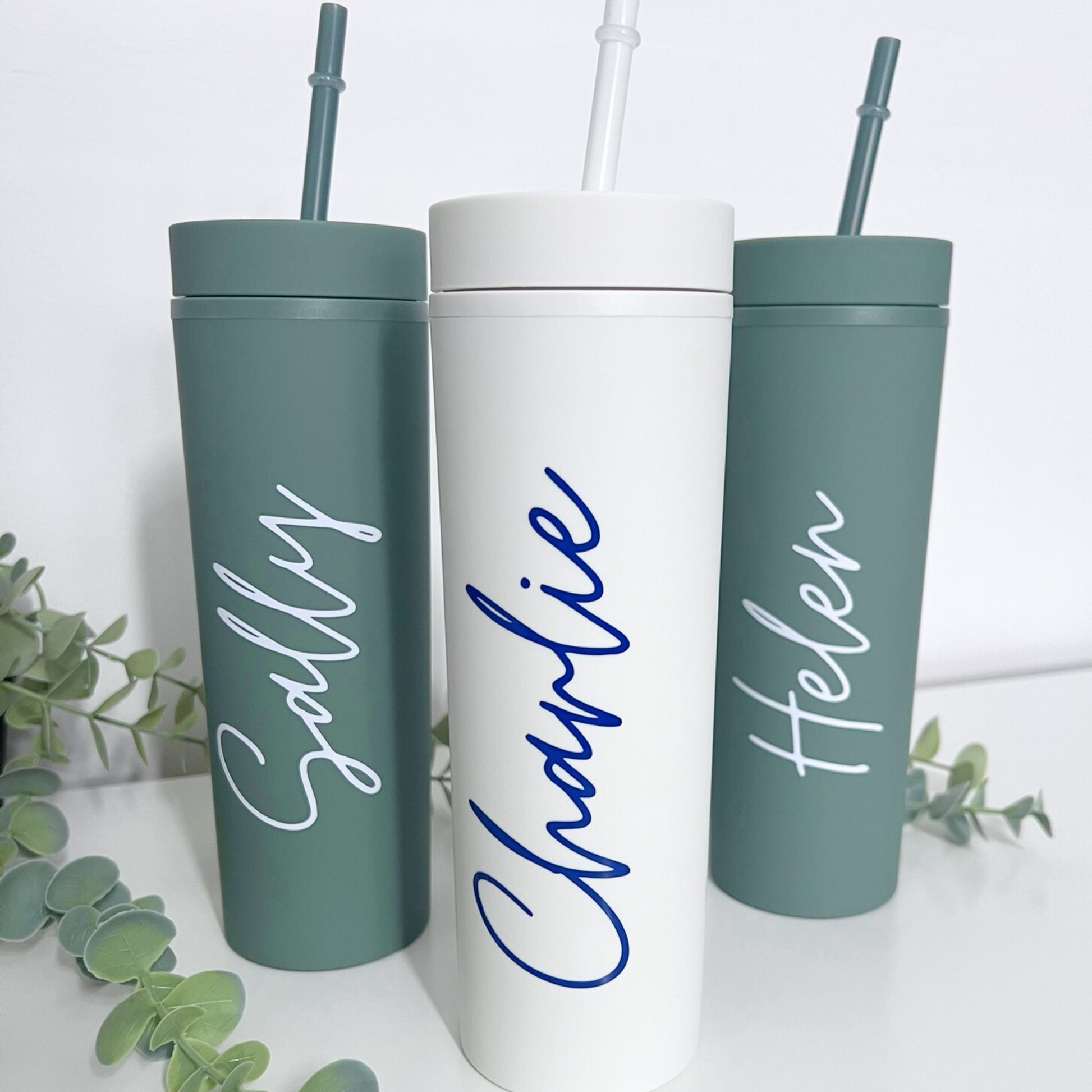 PERSONALISED MATTE SKINNY TUMBLERS WITH NAMES