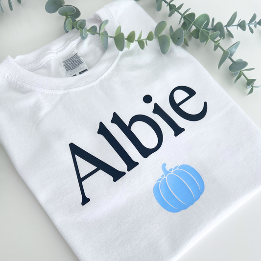 CHILDRENS PERSONALISED PUMPKIN T-SHIRT